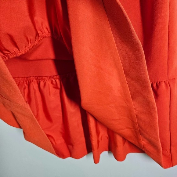 Victoria Beckham x Target Scalloped Shift Peplum Dress L Orange Black Sleeveless - Picture 4 of 12